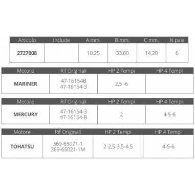 GIRANTE MERCURY 2T TOHATSU 2/4T