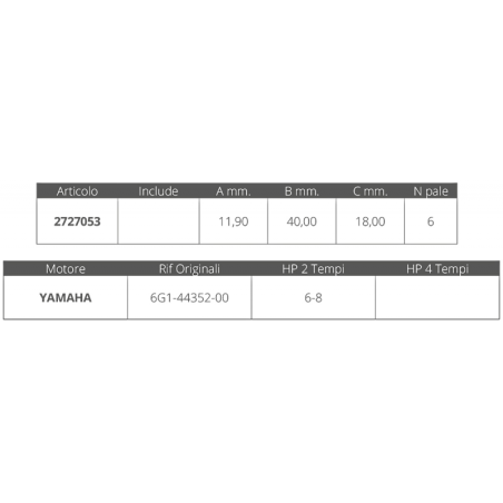 GIRANTE YAMAHA 2T 6-8 HP
