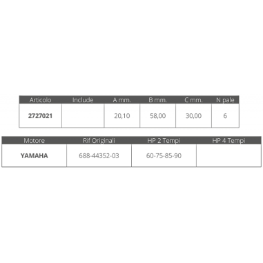 GIRANTE YAMAHA 2T 75-85-90 HP