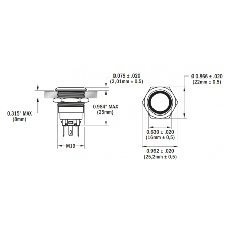 INTERRUTTORE A LED BLU OFF-(ON)