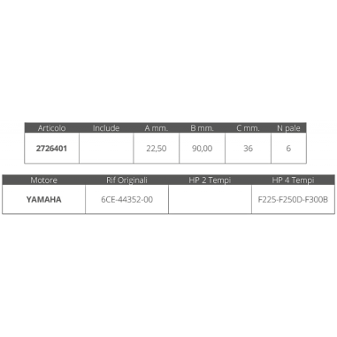 GIRANTE YAMAHA RIF.OR.6CE-44352-00