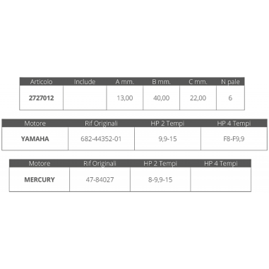 GIRANTE YAMAHA-MERCURY 2/4T 8-15 HP