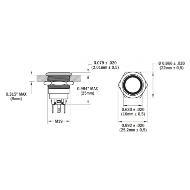 INTERRUTTORE A LED BLU OFF-ON
