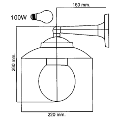 LAMPADA A PARETE MAX 100W 2