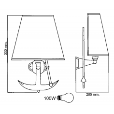 LAMPADA CON ANCORA MAX 100W 2