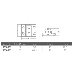 BOCCOLA LATERALE PER TUBO Ø MM.25 2