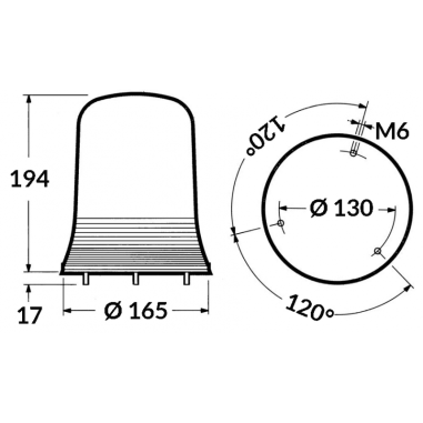 LUCE ROTANTE FLASH BLU 12V