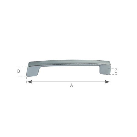 MANIGLIA OTTONE CROMATO MM.225