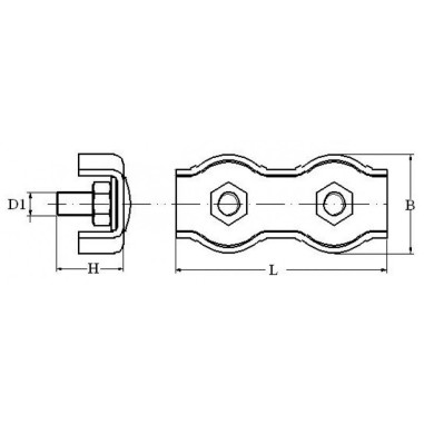 MORSETTO DOPPIO INOX 316 Ø MM.8