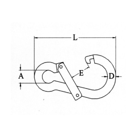 MOSCHETTONE INOX APERTURA TRASVERSALE Ø MM.10