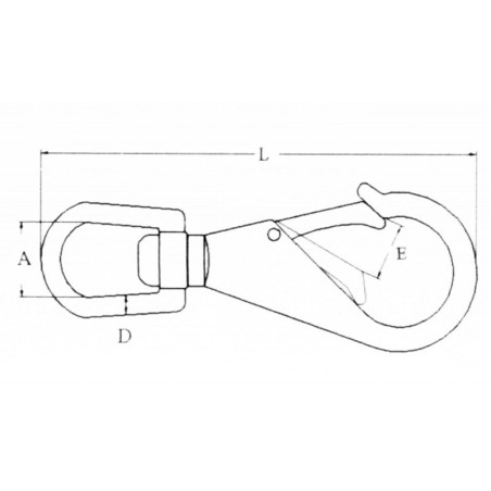 MOSCHETTONE INOX CON OCCHIO GIREVOLE MM.100