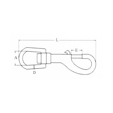 MOSCHETTONE INOX CON OCCHIO GIREVOLE MM.80