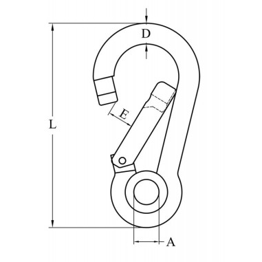 MOSCHETTONE INOX CON OCCHIO Ø MM.8X80