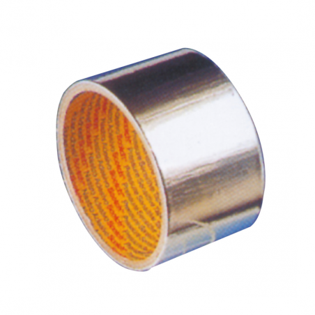 Nastro in poliestere metallizzato argento. Altezza mm. 50. Rotolo da 50 mt