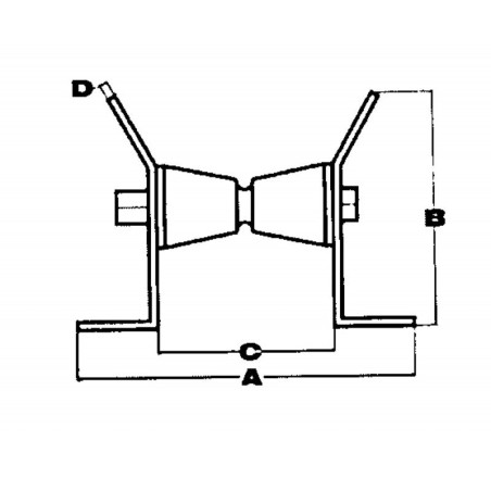 PASSACATENA INOX INCASSO MM 146 x 77