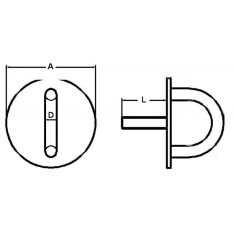 PIASTRA TONDA CON CAVALLOTTO Ø 10MM. 2