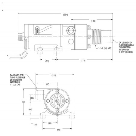 POMPA MACERATRICE JABSCO 24 V.