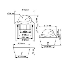 BUSSOLA NERA CON ROSA CONICA NERA 2
