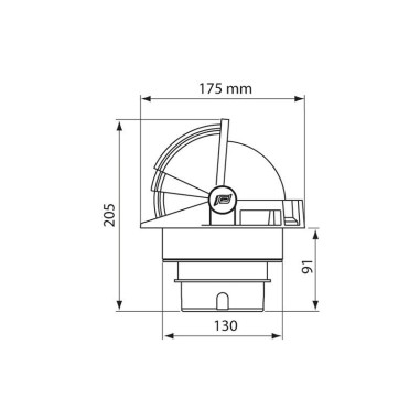 BUSSOLA NERA CON ROSA PIATTA ROSSA