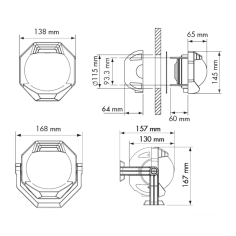 BUSSOLA NERA CON ROSA PIATTA ROSSA MONTAGGIO VERTICALE 2