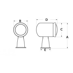 PROIETTORE INOX 100 W. 12 V. 2