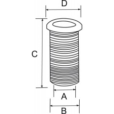 SCARICO A MARE BIANCO Ø MM.25X62 2