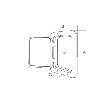 SPORTELLO BIANCO MM.520X470