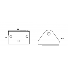 SUPPORTO INOX A SQUADRA PERNO INTERNO 2