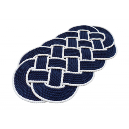 TAPPETO CORDA BLU-BIANCO MM.600X330