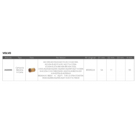 CARTUCCIA BENZINA VOLVO