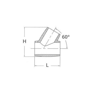 TEE A 60° Ø MM.22