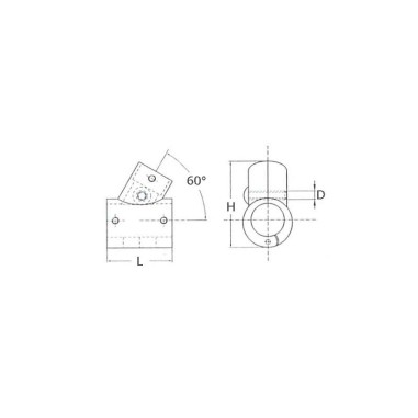 TEE A 60° Ø MM.22