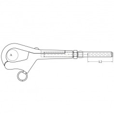 TENDITORE A PELLICANO PER CAVO Ø MM.4 M6 2