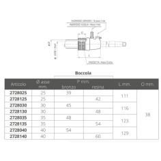 TENUTA RMTA CON BOCCOLA IN BRONZO PER ASSE Ø MM.30 2