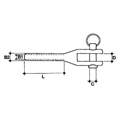 TERMINALE PRESSARE A FORCELLA PER CAVO Ø MM.5 2