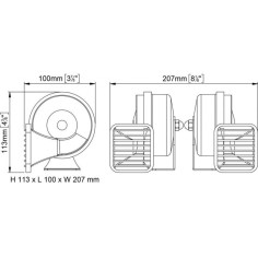 TROMBA DOPPIA CROMATA 12V. 2
