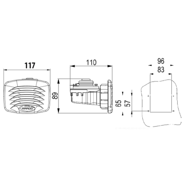 TROMBA INCASSO BIANCA 12V