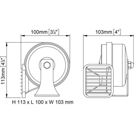 TROMBA SINGOLA CROMATA 12V