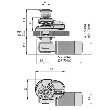 X1 800W 12V - C/CAMPANA - BARBOTIN MM 6