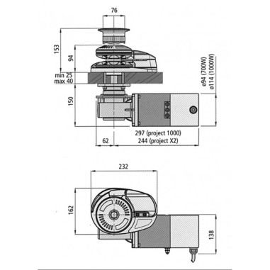 X2 1000W 12V - S/CAMPANA - BARBOTIN MM 10