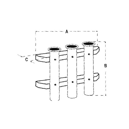 PORTACANNA A PARETE 3 POSTI