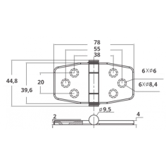 CERNIERA IN ACCIAIO INOX AISI 316 CON NODO  STANDARD 2