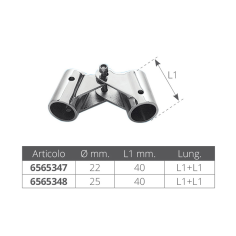 CERNIERA PER TUBO Ø MM.22 2