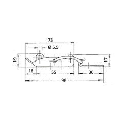 CHIUSURA INOX A LEVA PORTALUCCHETTO MM.98X28 2