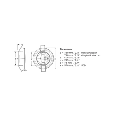 ACCIAIO INOX - LUCE BIANCO CALDO 12V 2