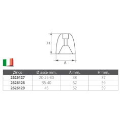 ANODO IN ZINCO PER ASSE Ø MM.20-25-30 2