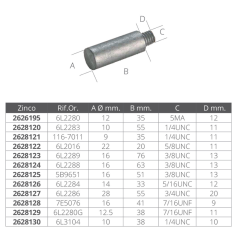 ANODO IN ZINCO RIF.OR.116 - 7011 2