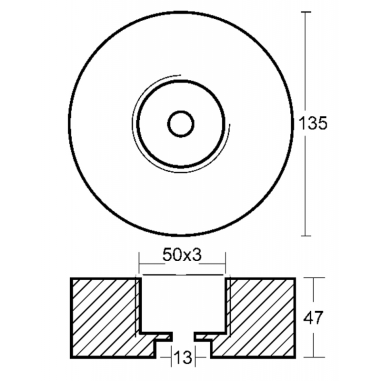 ANODO TONDO IN ZICO Ø MM.135